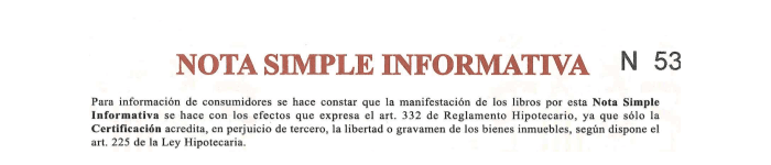 Nota simple informativa